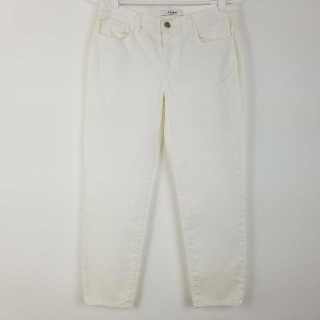 J Brand Womens Cropped Ellis Awaken White Jeans J Brand Womens Cropped Ellis Awaken White Jeans